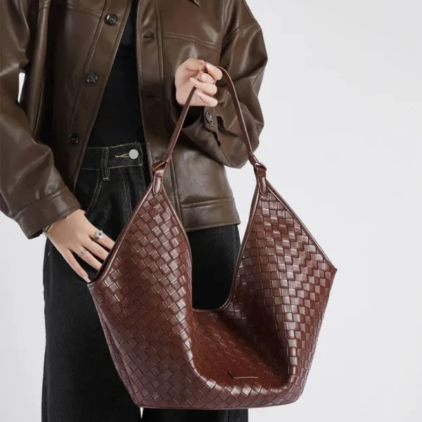 Luxury grape red leather hobo purse with palladium accents