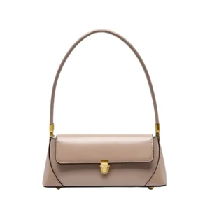 Khaki premium leather Éclisse Baguette with gold hardware