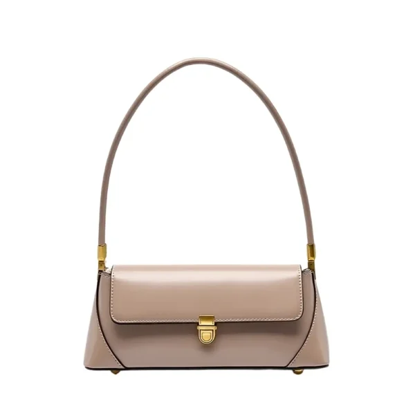 Khaki premium leather Éclisse Baguette with gold hardware