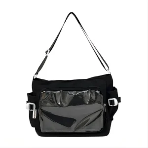 Black Ita Messenger Bag Clear Window Display Black Ita Messenger Bag Clear Window Display