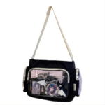 Black Gothic Ita Bag Dark Aesthetic Pin Display