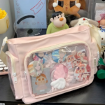 Pink Ita Messenger Bag Customizable Anime Display