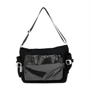 Black Water Resistant Ita Bag – Empty Clear Front Window | Hoclin