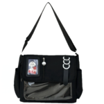 CCC Black Nylon Ita Bag – Dual Clear Windows Front View