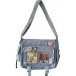 Blue Clear Window Ita Bag Front View Blue Clear Window Ita Bag Front View