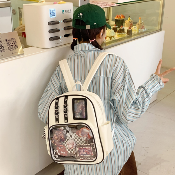 Person Wearing Clear Window Ita Backpack
