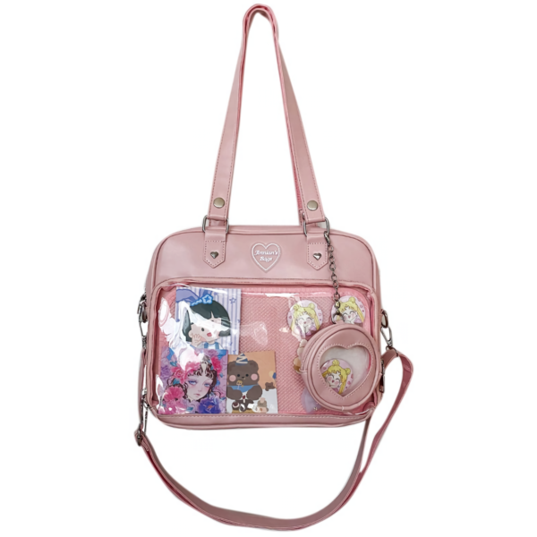 Pink Heart Window Ita Bag with Coin Purse