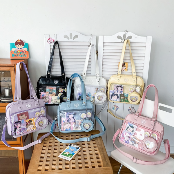 Pastel Purple, Blue, and Pink Ita Bags Together
