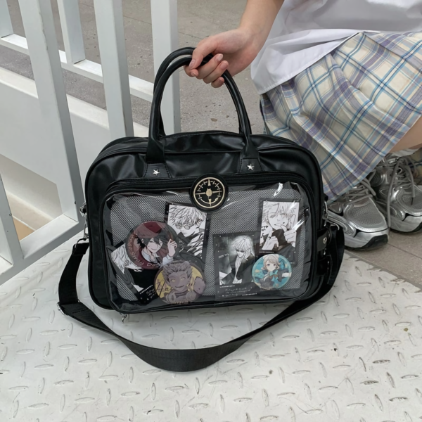 Closeup of White Ita Bag Handle and Zipper | Hoclin