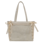 Beige Lace Up Side Tote Ita Bag Beige Lace Up Side Tote Ita Bag