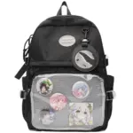 Black Ita Backpack with Clear Window