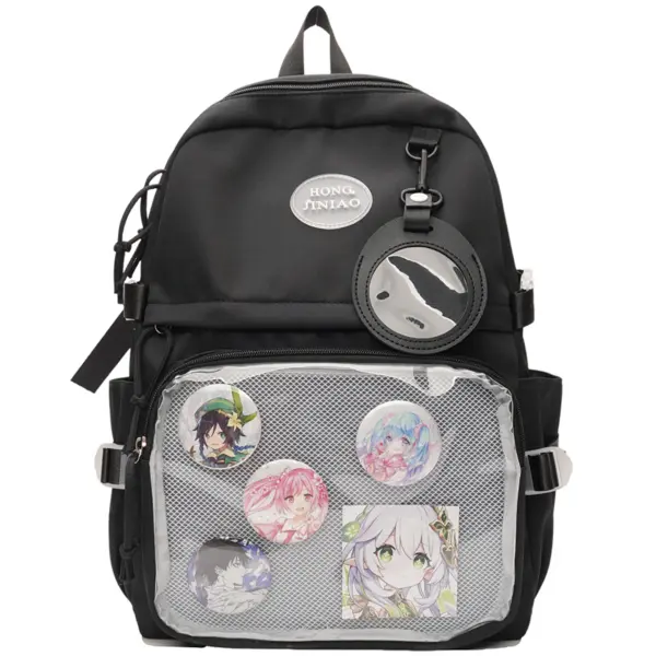 Black Ita Backpack with Clear Window