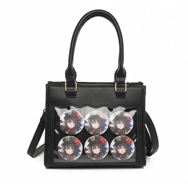 Black PU Leather Crossbody Ita Bag