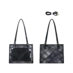 Black Quilted Ita Bag Front Black Quilted Ita Bag Front