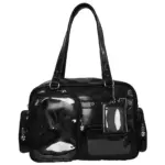 Black Rectangular Ita Bag with Clear Display Window Black Rectangular Ita Bag with Clear Display Window