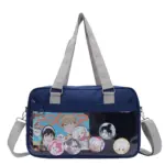 Blue Crossbody Ita Bag with Clear Display Window