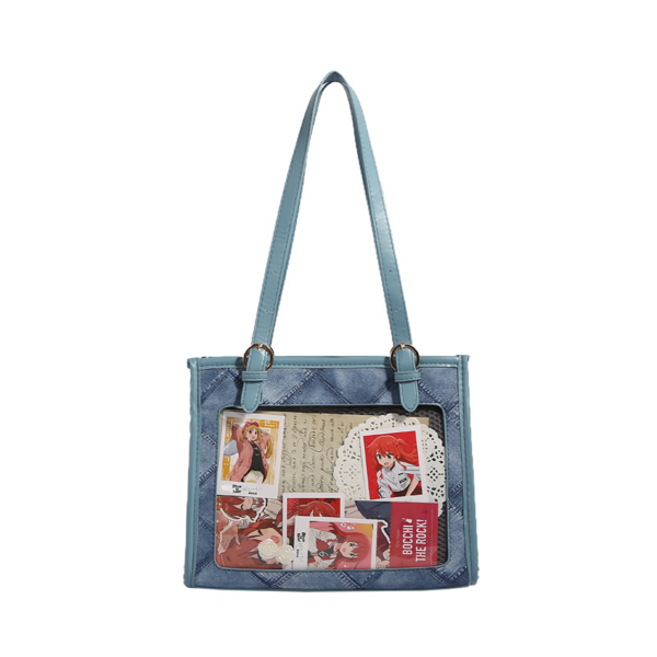 Blue Quilted Ita Bag with Cards Blue Quilted Ita Bag with Cards