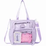 Light Purple Crossbody Ita Bag with Clear Window