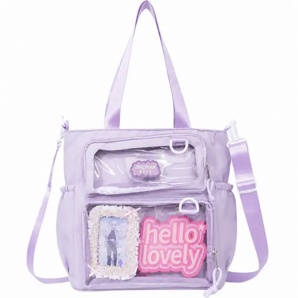 Light Purple Crossbody Ita Bag with Clear Window