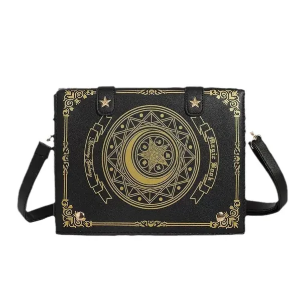 White Clear Window Ita Bag Gold Magic Circle
