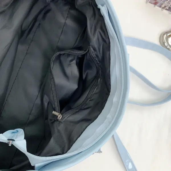 Interior of Light Blue Ita Bag with Zippered Pocket
