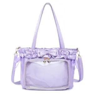 Purple Clear Window Ita Bag Front View