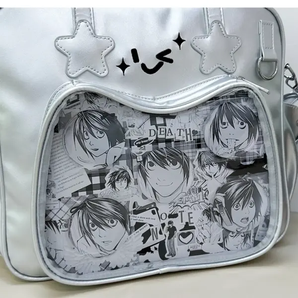 Clear Window Close‑Up – Manga Illustrations Visible Clear Window Close‑Up – Manga Illustrations Visible