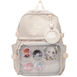 Cream Ita Backpack with Clear Window