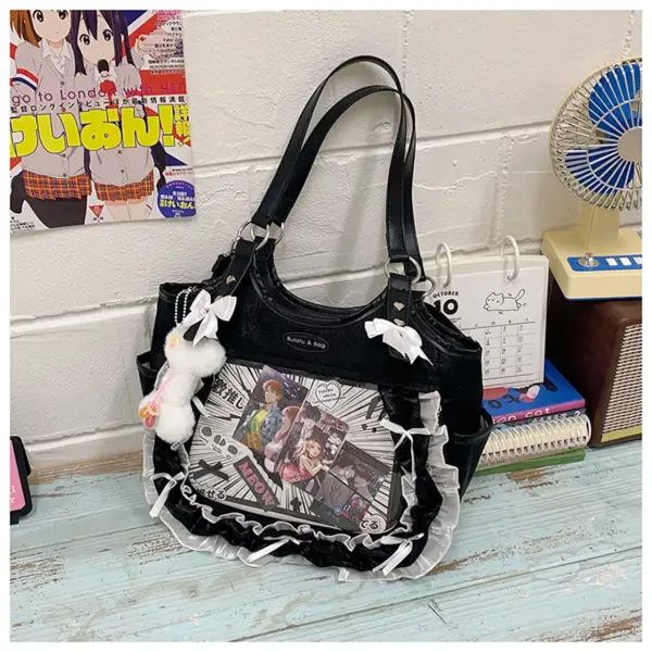 Flat lay of ita bag with insert board and pin layout