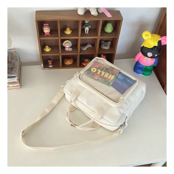 Adjustable strap ita crossbody bag Side view of ita bag crossbody showing adjustable strap