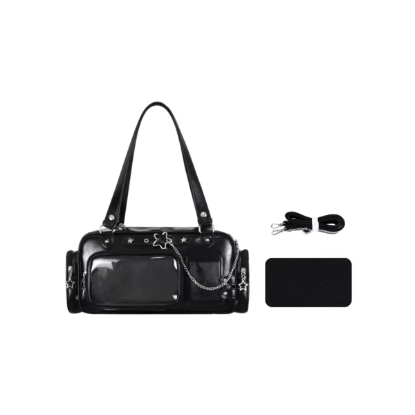Black Clear Window Ita Bag for Dolls – Main