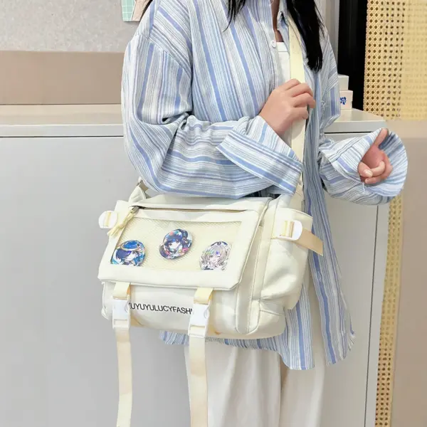 Clear Window Ita Bag – Plush Pocket ita bag with plush pocket worn crossbody