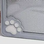 Stitched White Paw Print on Corner Stitched White Paw Print on Corner