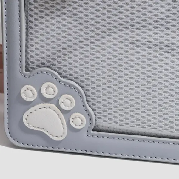 Stitched White Paw Print on Corner Stitched White Paw Print on Corner