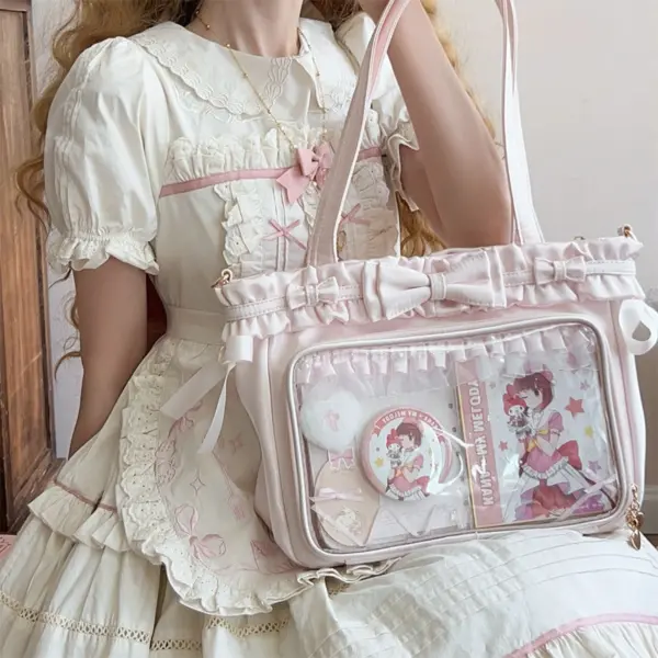 Pink Ita Bag Worn Crossbody at Convention Pink Ita Bag Worn Crossbody at Convention