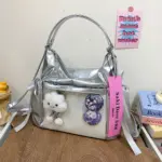Silver Ita Bag Clear Window Display Silver Ita Bag Clear Window Display