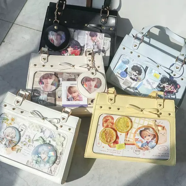 White Rectangular Ita Bag on Display Stand