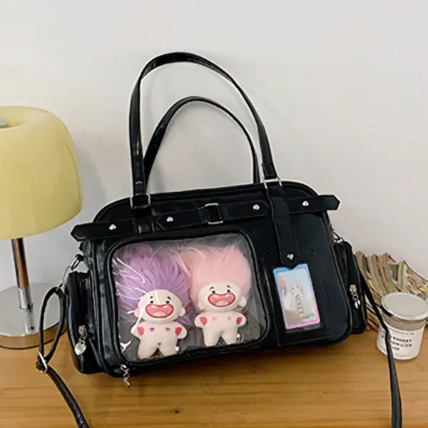 clear window ita bag crossbody front view