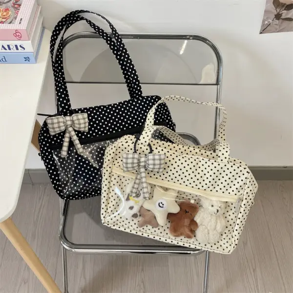 Ita Bags Resting on Transparent Chair