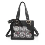 Black Crocodile Ita Bag Front View