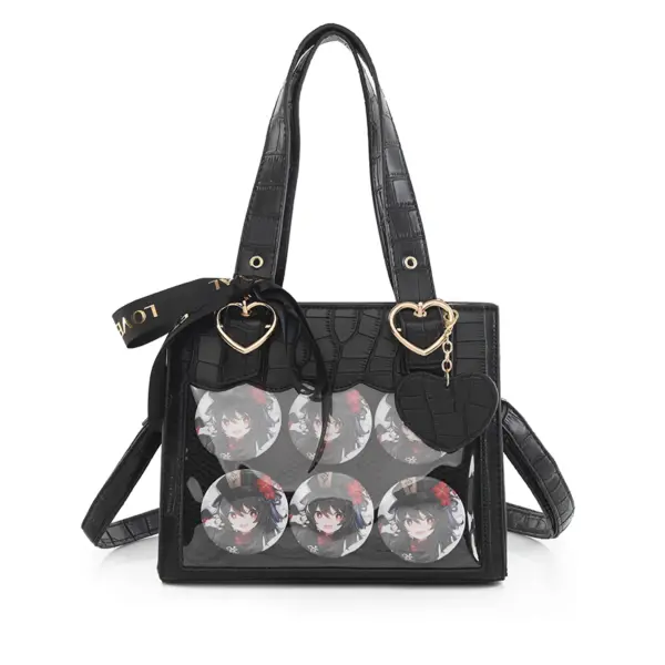 Black Crocodile Ita Bag Front View