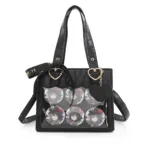 Black Crocodile Ita Bag Front View
