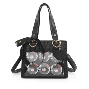Black Crocodile Ita Bag Front View