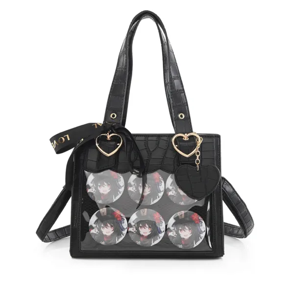 Black Crocodile Ita Bag Front View
