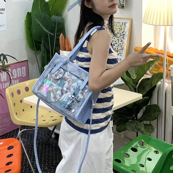 Diamond quilted ita bag crossbody worn at convention