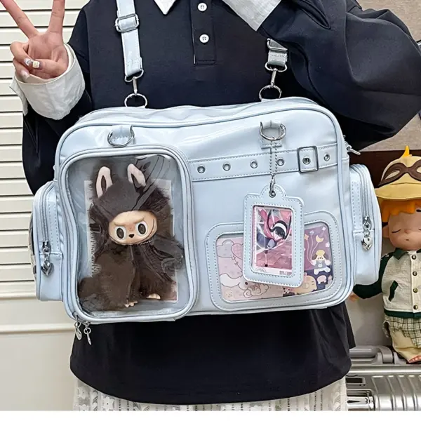 Light Blue Ita Bag Worn on Shoulder Light Blue Ita Bag Worn on Shoulder