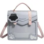 Light Blue Structured Ita Bag with Clear Window Light Blue Structured Ita Bag with Clear Window