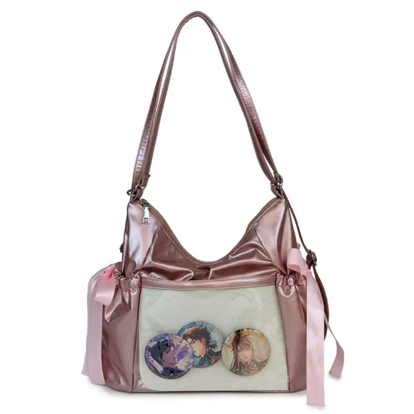 Metallic Pink Clear Window Ita Bag