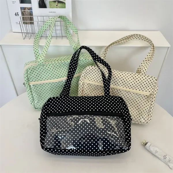 Overhead View of Polka Dot Ita Bags