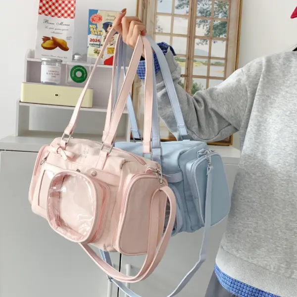 Colorful Ita Bag Display Options Pink and blue ita bags side by side